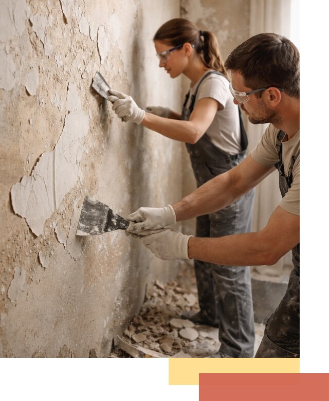 Снятие старой шпаклевки и подготовка поверхностей в Хабаровске