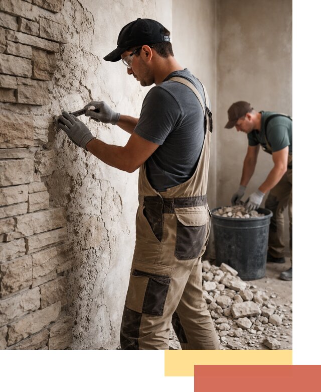 Демонтаж декоративного камня в Хабаровске профессионально и безопасно