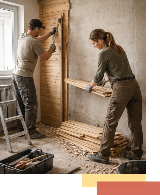 Демонтаж вагонки со стен в Хабаровске — профессиональный демонтаж