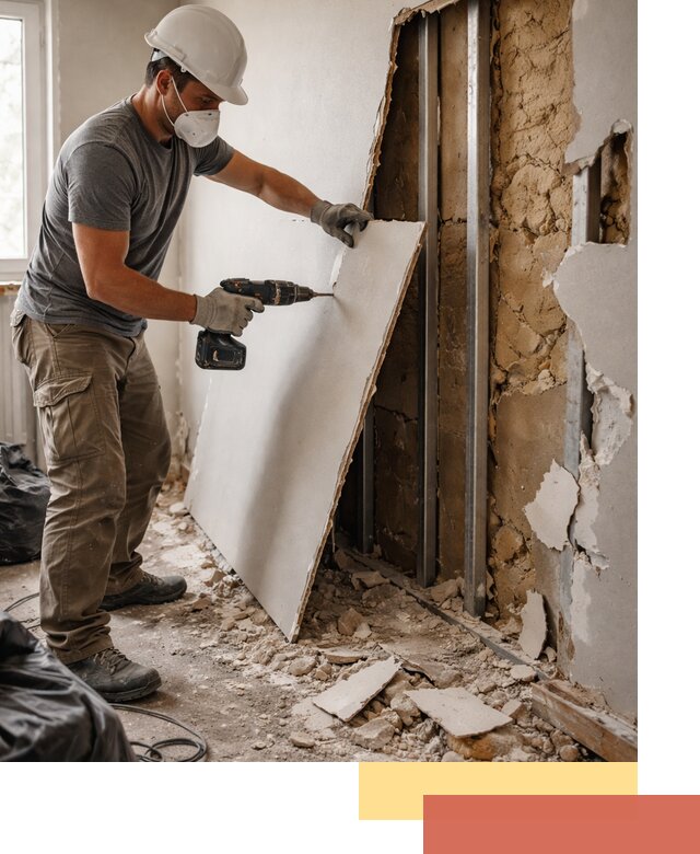 Демонтаж гипсокартона со стен в Хабаровске качественно и быстро