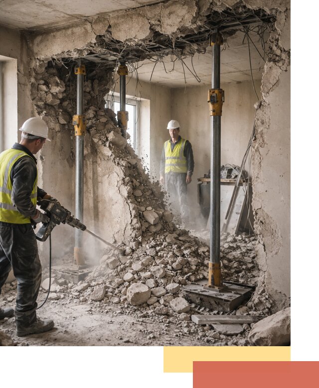 Снос несущих стен в Хабаровске с гарантией безопасности и качества