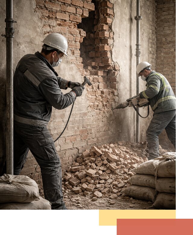 Демонтаж кирпичных стен в Хабаровске быстро и безопасно