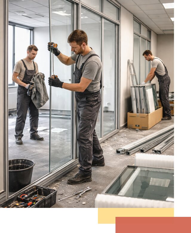 Демонтаж стеклянных перегородок в Хабаровске быстро и безопасно