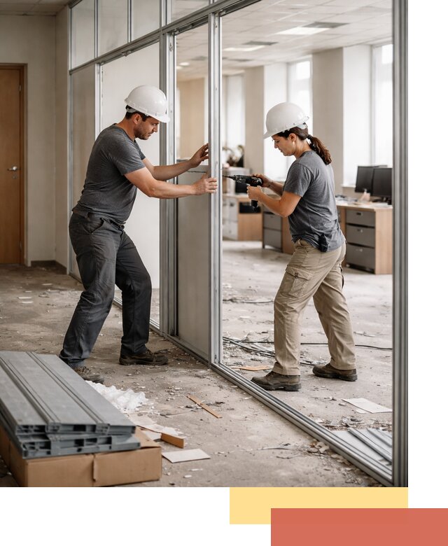 Демонтаж алюминиевых перегородок в Хабаровске быстро и аккуратно