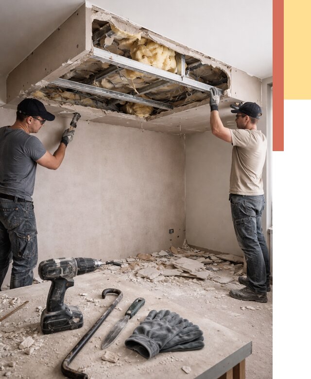 Демонтаж короба из гипсокартона в Хабаровске от 1564 руб. — быстро и недорого | ОТДЕЛОЧНИК-Хбр