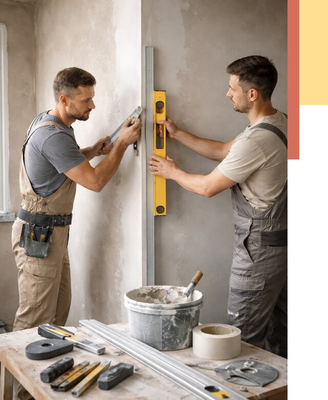 Выведение углов стен в Хабаровске от 1903 руб. быстро и недорого | ОТДЕЛОЧНИК-Хбр