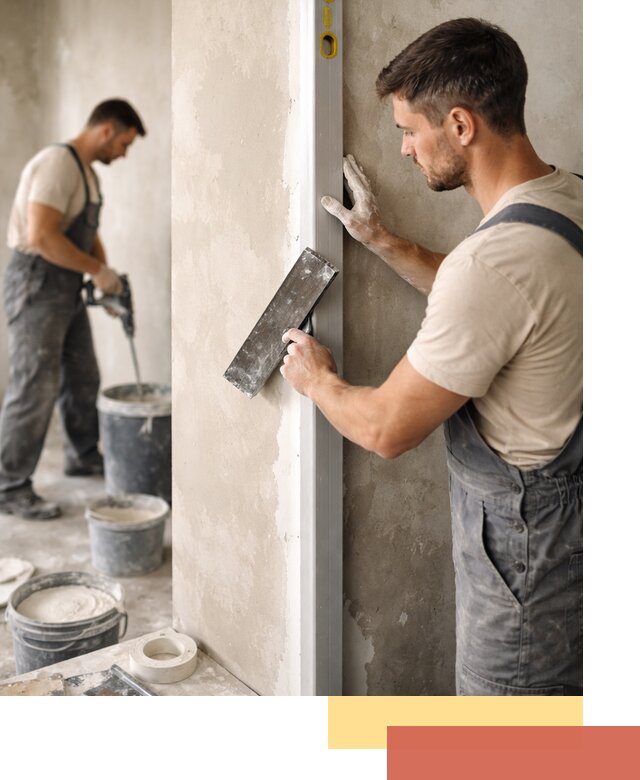 Выведение углов стен в Хабаровске: монтаж и оштукатуривание