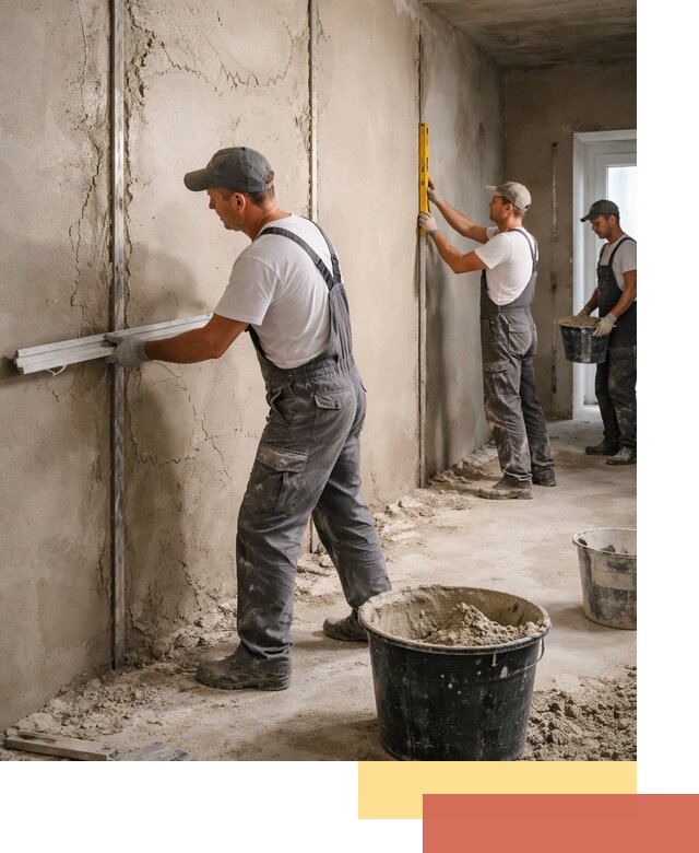 Штукатурка стен по маякам в Хабаровске — точная и ровная поверхность