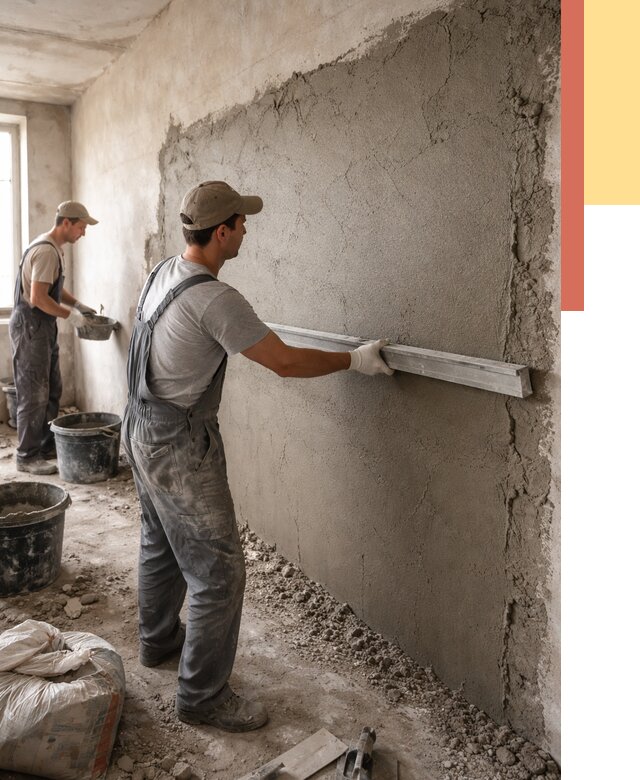 Цементная штукатурка стен в Хабаровске от 4630 руб/м2 — быстро и недорого | ОТДЕЛОЧНИК-Хбр