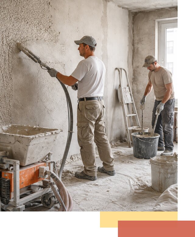 Машинная штукатурка стен в Хабаровске — быстро и качественно