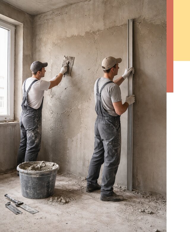 Штукатурка бетонных стен в Хабаровске от 4630 руб/м² — качественно и быстро | ОТДЕЛОЧНИК-Хбр