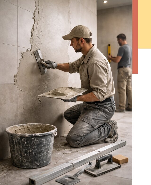 Штукатурка стен в ванной в Хабаровске от 4630 руб./м² — выравнивание под ключ | ОТДЕЛОЧНИК-Хбр