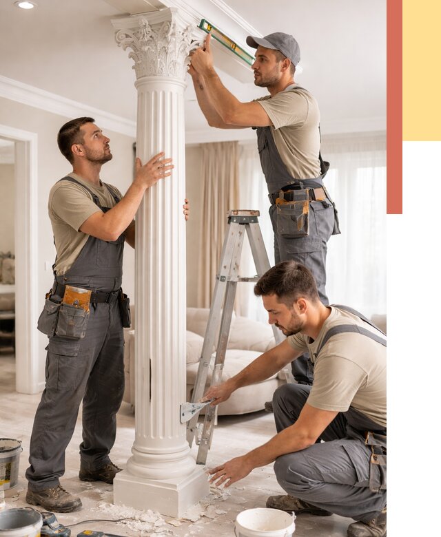 Установка декоративных колонн в Хабаровске от 12346 руб. под ключ | ОТДЕЛОЧНИК-Хбр