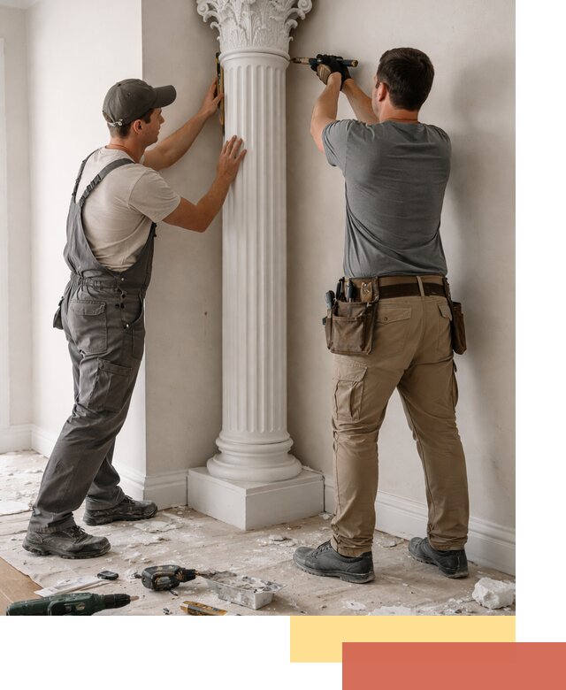 Установка декоративных колонн в Хабаровске под ключ