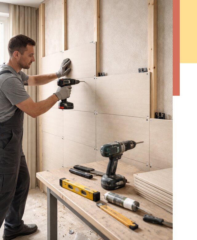 Монтаж МДФ панелей на стены в Хабаровске от 1286 руб. под ключ | ОТДЕЛОЧНИК-Хбр