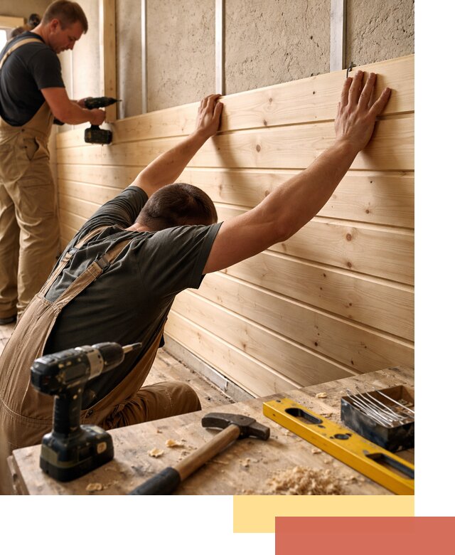 Монтаж деревянной вагонки на стены в Хабаровске быстро и качественно