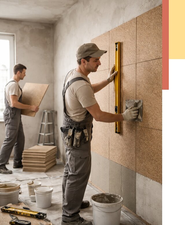 Монтаж пробковых панелей на стены в Хабаровске от 3601 руб. — ОТДЕЛОЧНИК-Хбр