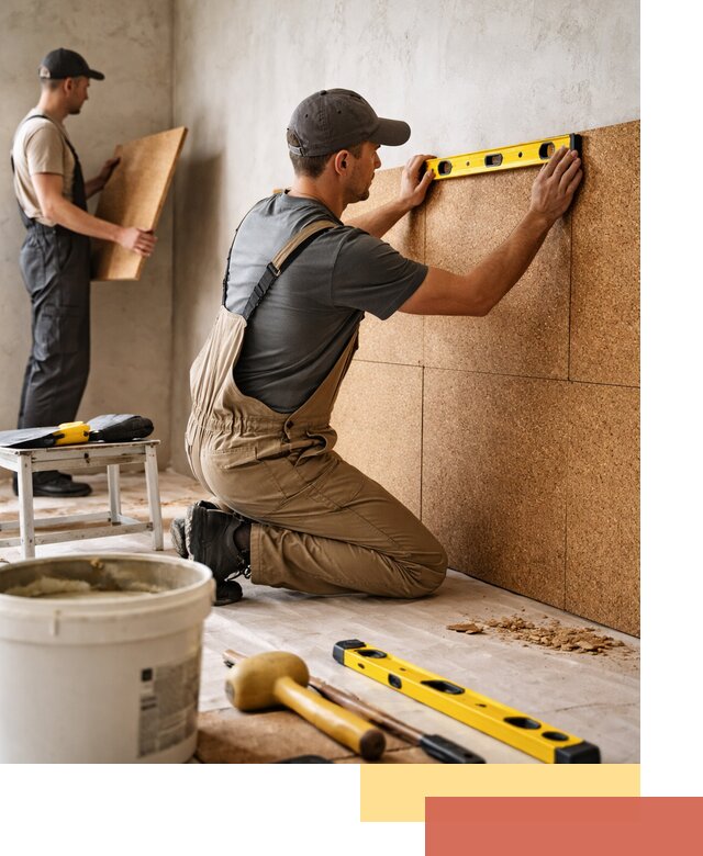 Монтаж пробковых панелей на стены в Хабаровске быстро и качественно