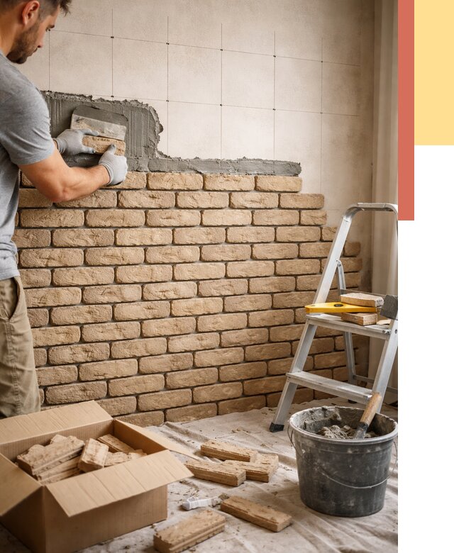 Монтаж декоративного кирпича в Хабаровске от 3292 руб./м² — быстро и недорого | ОТДЕЛОЧНИК-Хбр