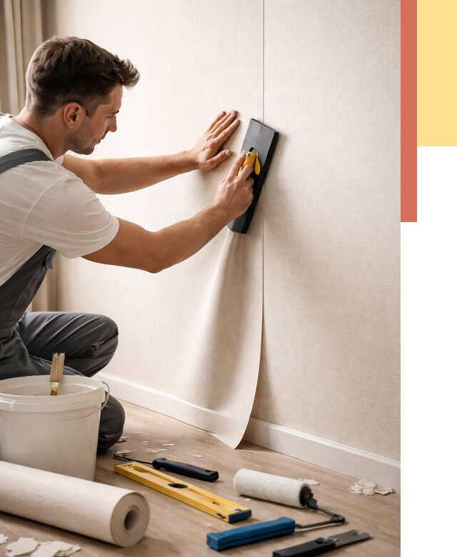 Поклейка виниловых обоев в Хабаровске от 4630 руб. | Быстро и недорого — ОТДЕЛОЧНИК-Хбр