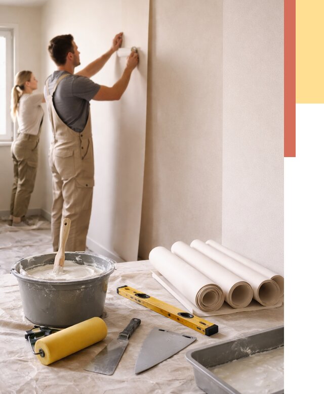 Поклейка бумажных обоев в Хабаровске от 5658 руб./м2 — быстро и недорого | ОТДЕЛОЧНИК-Хбр