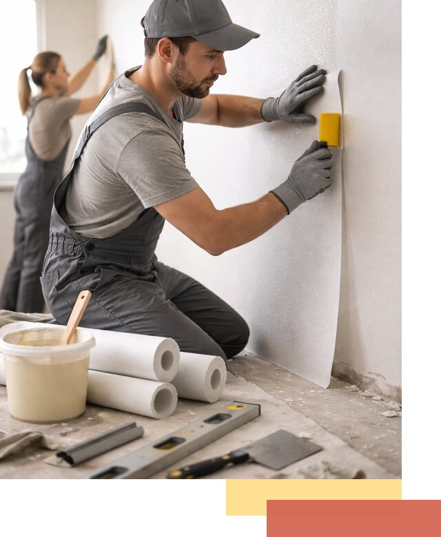 Поклейка стеклообоев профессионально в Хабаровске