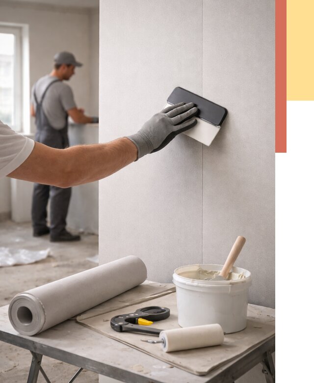 Поклейка обоев под покраску в Хабаровске от 3601 руб. за м2 | ОТДЕЛОЧНИК-Хбр