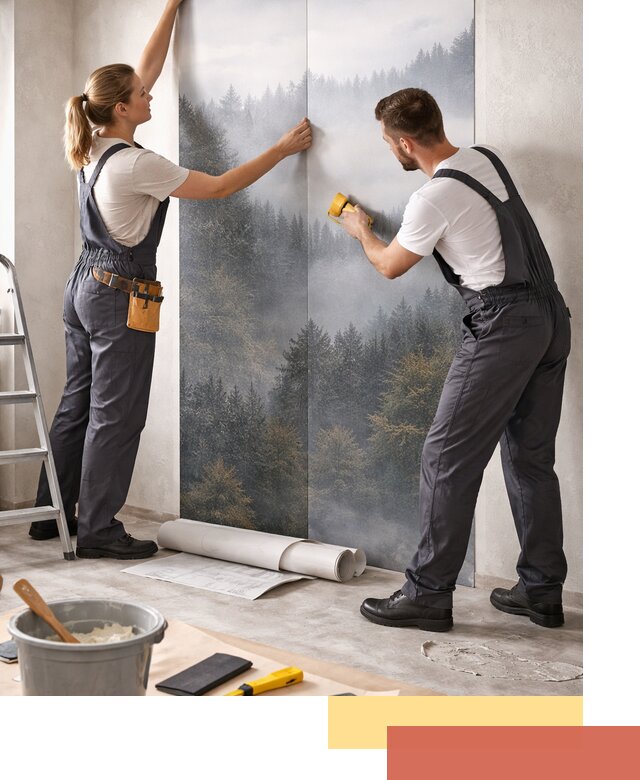 Поклейка фотообоев профессионально в Хабаровске под ключ