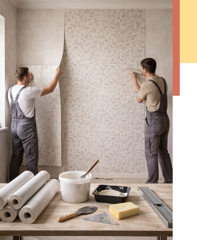 Поклейка обоев с подбором рисунка в Хабаровске от 3601 руб. | ОТДЕЛОЧНИК-Хбр - быстро и недорого