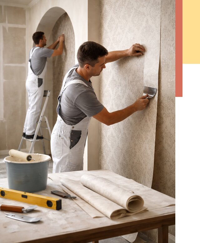 Поклейка обоев на сложные стены в Хабаровске от 2881 руб. под ключ | ОТДЕЛОЧНИК-Хбр