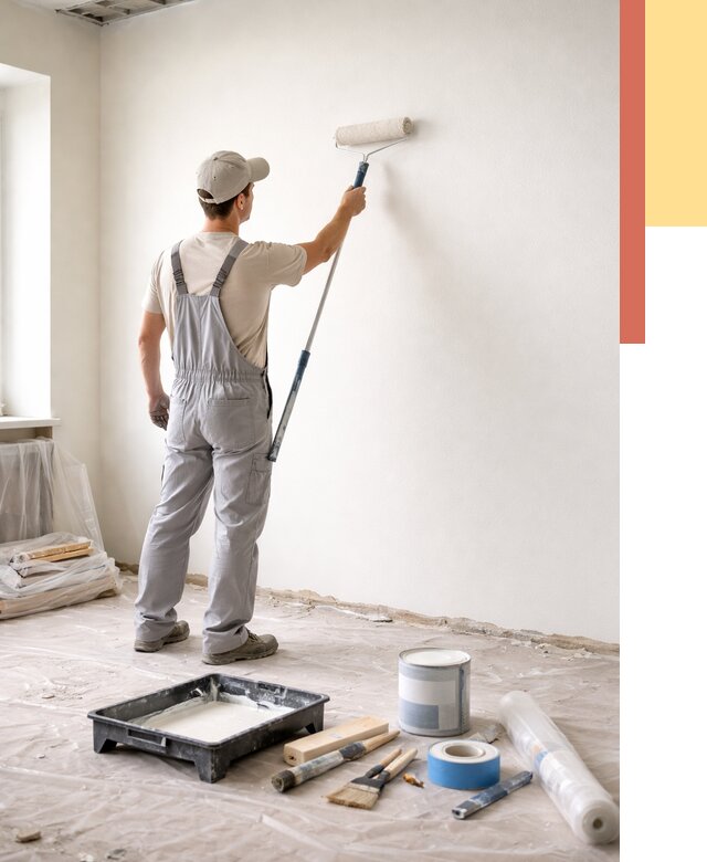 Покраска стен водоэмульсионной краской в Хабаровске от 463 руб. за м² | ОТДЕЛОЧНИК-Хбр