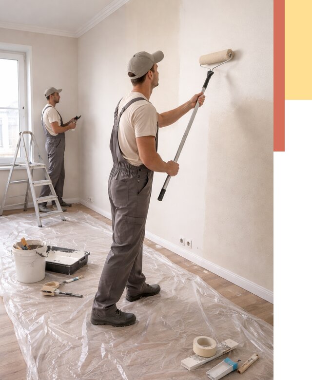 Покраска стен акриловой краской в Хабаровске от 3601 руб./м² — быстро и недорого | ОТДЕЛОЧНИК-Хбр