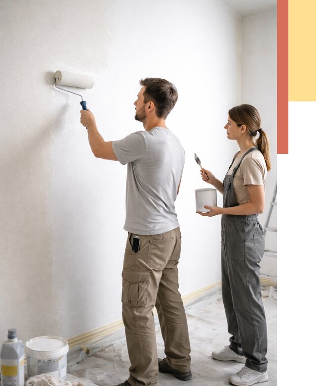 Окраска стен по стеклохолсту в Хабаровске от 4630 руб/м² под ключ | ОТДЕЛОЧНИК-Хбр