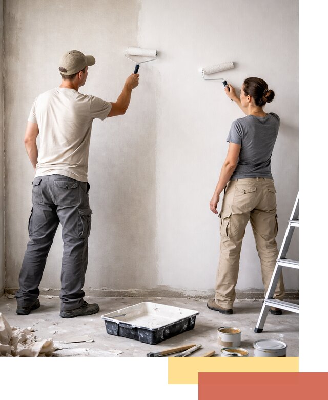 Окраска стен по стеклохолсту в Хабаровске качественно и долговечно