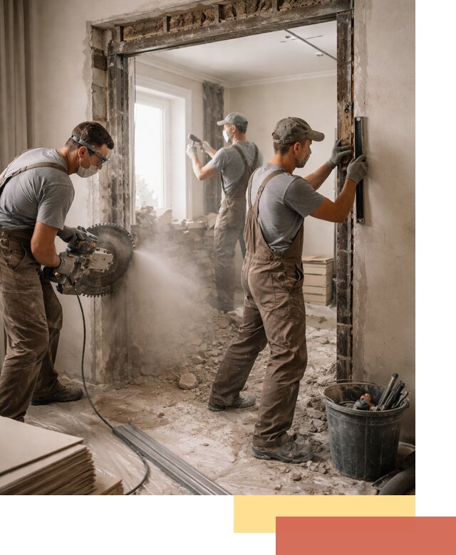 Расширение дверного проема под установку новой двери в Хабаровске