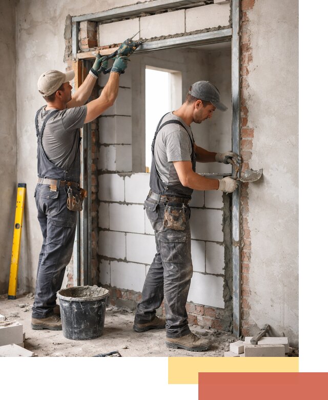 Закладка дверного проема под ключ в Хабаровске: демонтаж, монтаж, отделка