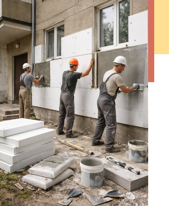 Утепление стен пенопластом в Хабаровске от 1800 руб. — недорого и под ключ | ОТДЕЛОЧНИК-Хбр