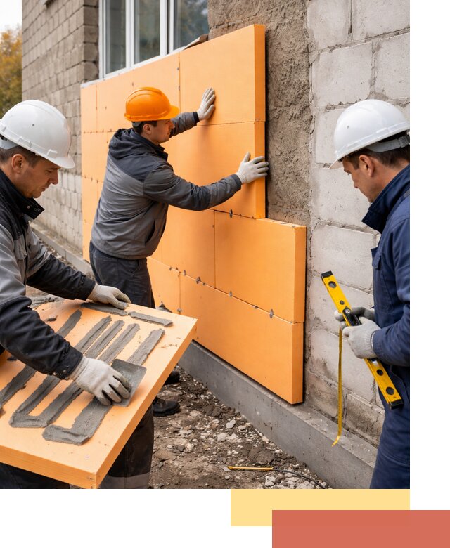 Утепление фасада пеноплексом под ключ в Хабаровске
