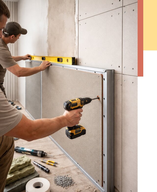 Шумоизоляция стен панелями ЗИПС в Хабаровске от 2263 руб./м² под ключ | ОТДЕЛОЧНИК-Хбр