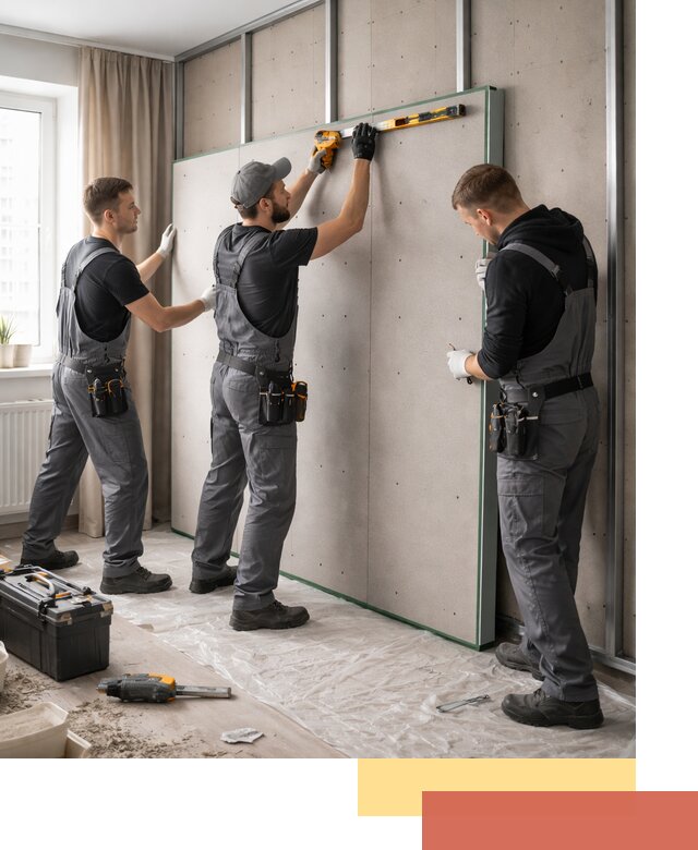 Шумоизоляция стен панелями ЗИПС в Хабаровске для жилых и коммерческих помещений