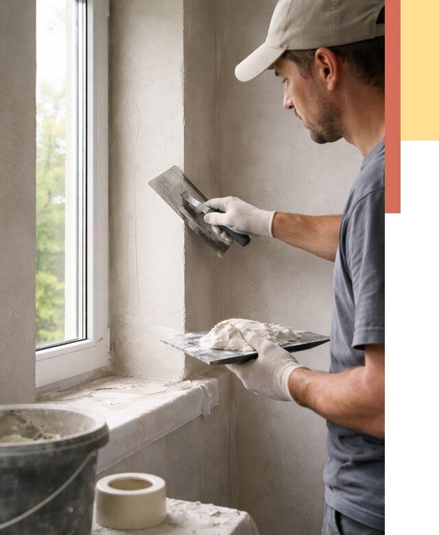 Штукатурка откосов в Хабаровске от 4630 руб/м² — услуги и выравнивание под ключ | ОТДЕЛОЧНИК-Хбр