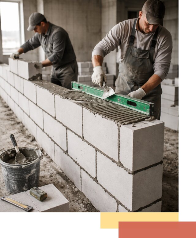 Кладка перегородок из газобетона в Хабаровске быстро и качественно