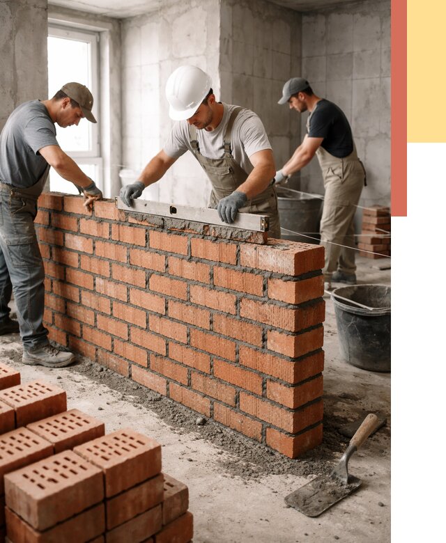 Кладка перегородок из кирпича в Хабаровске от 3601 руб. за м² | ОТДЕЛОЧНИК-Хбр