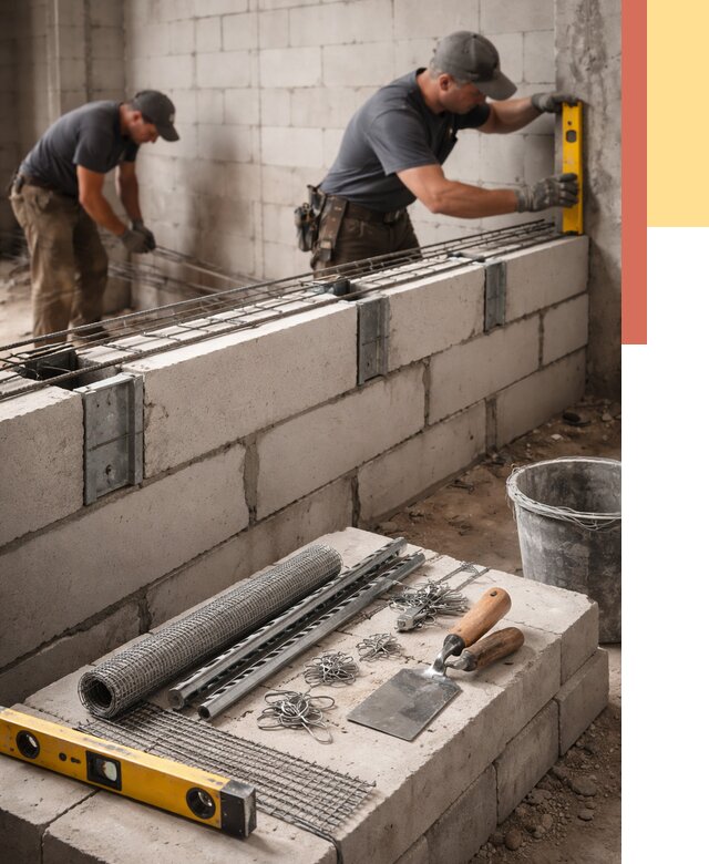 Армирование кладки перегородок в Хабаровске от 772 руб. под ключ | ОТДЕЛОЧНИК-Хбр