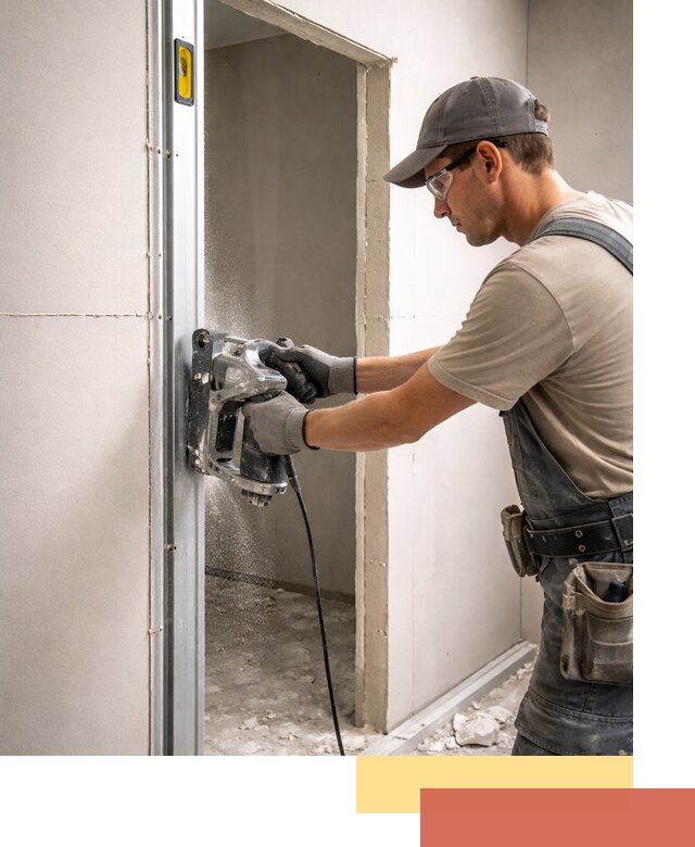 Устройство дверного проема в перегородке в Хабаровске