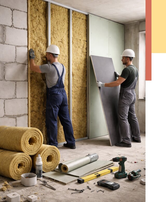 Шумоизоляция перегородок из блоков в Хабаровске от 1903 руб./м² — быстро и недорого | ОТДЕЛОЧНИК-Хбр