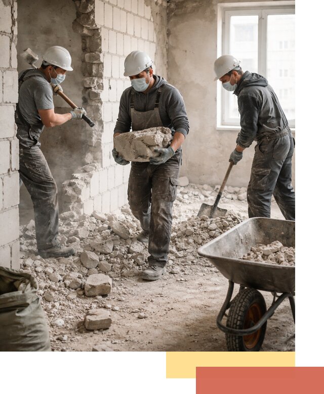 Демонтаж блочных перегородок в Хабаровске быстро и аккуратно