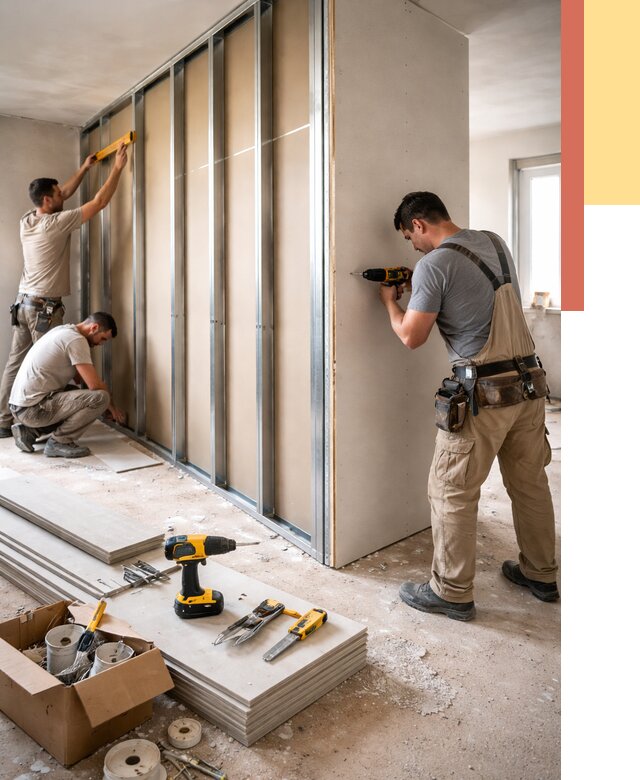 Монтаж однослойной перегородки из гипсокартона в Хабаровске от 669 руб. | ОТДЕЛОЧНИК-Хбр