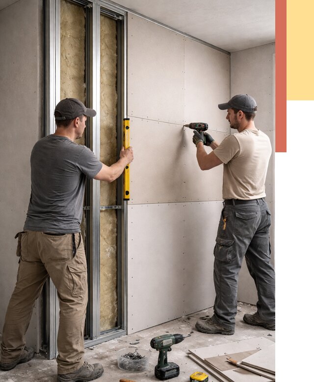 Монтаж двухслойной перегородки из гипсокартона в Хабаровске от 1492 руб. | ОТДЕЛОЧНИК-Хбр