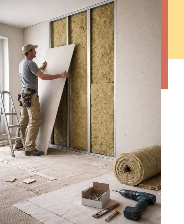 Перегородка из гипсокартона с шумоизоляцией в Хабаровске от 3210 руб. | ОТДЕЛОЧНИК-Хбр